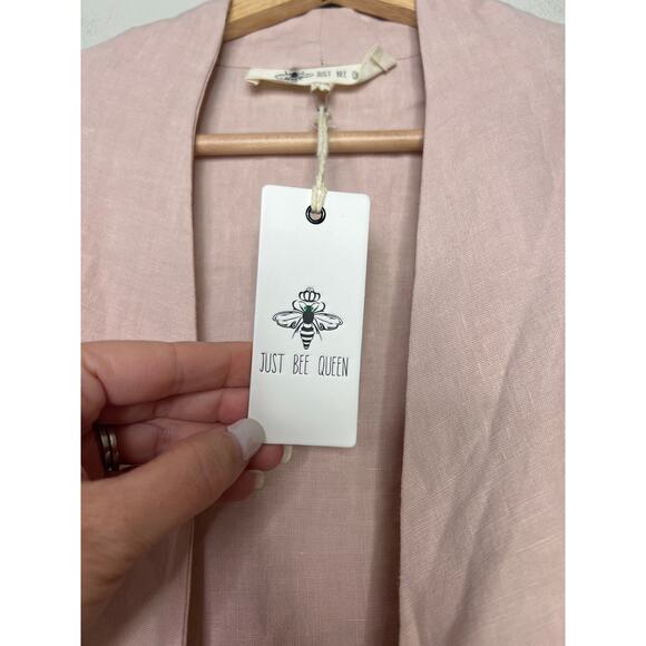 NWT Just Bee Queen Front Tie Puff Sleeve Kali Top Dusty Rose Size: XS - Picture 4 of 7